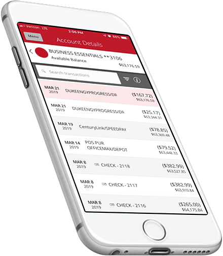 iPhone with Highridge Credit Union bill pay on the screen