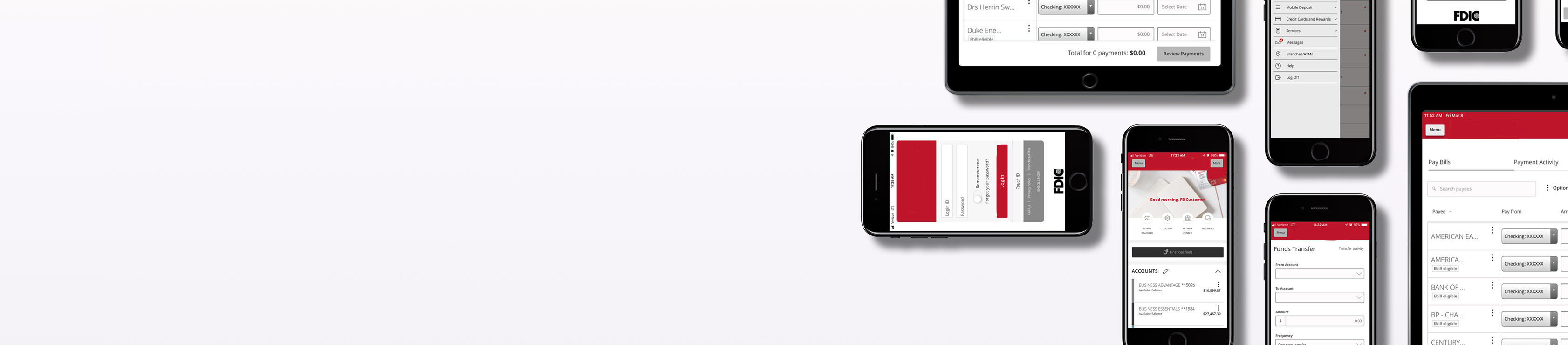 Highridge Credit Union digital banking displayed on various mobile and tablet devices.